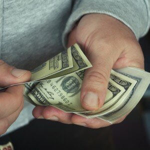 money in the hands