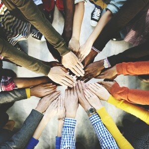 Group of Diverse Hands Together Joining Concept