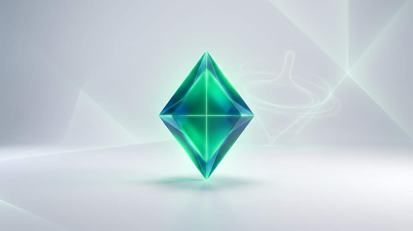 emerald geometric rhombus with subtle glow