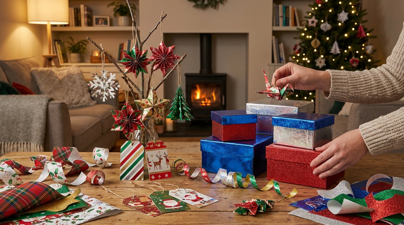 joyful holiday upcycling with wrapping paper