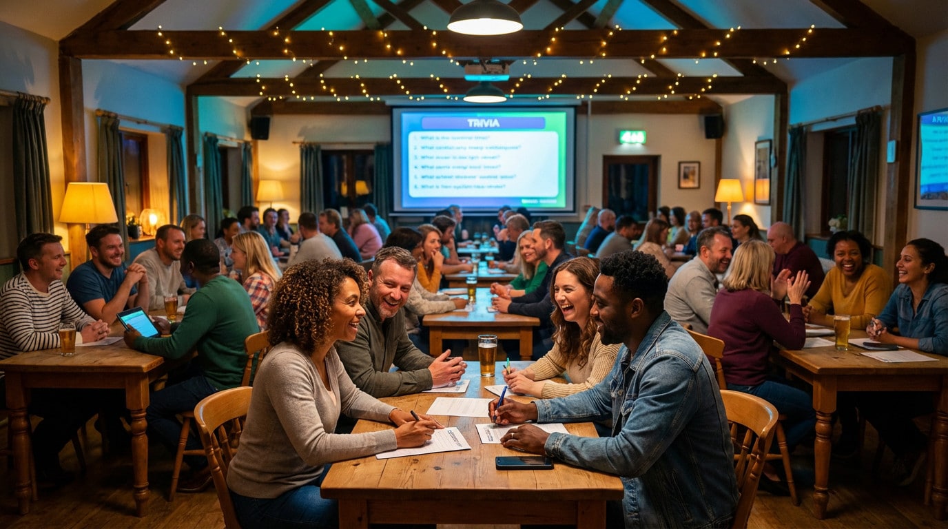 joyful quiz night with friends and community