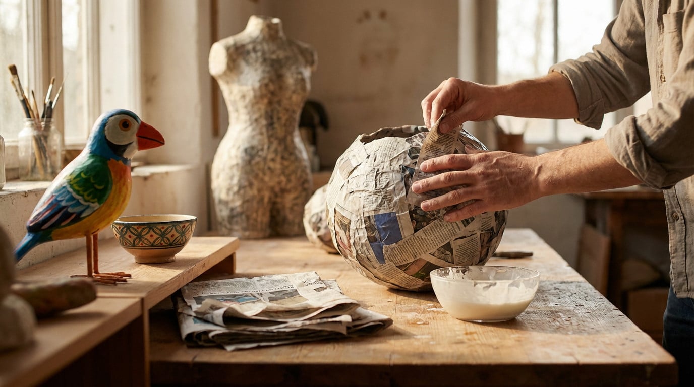 paper mache creative hands at work