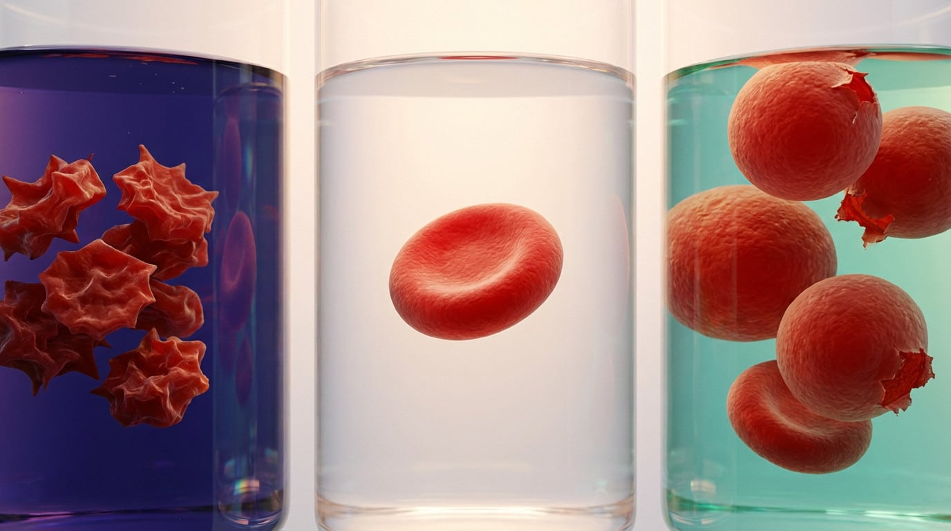 red blood cell tonicity hypertonic isotonic hypotonic