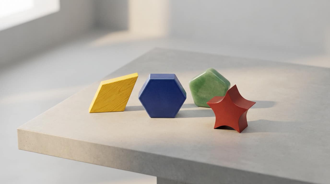 vibrant geometric shapes display